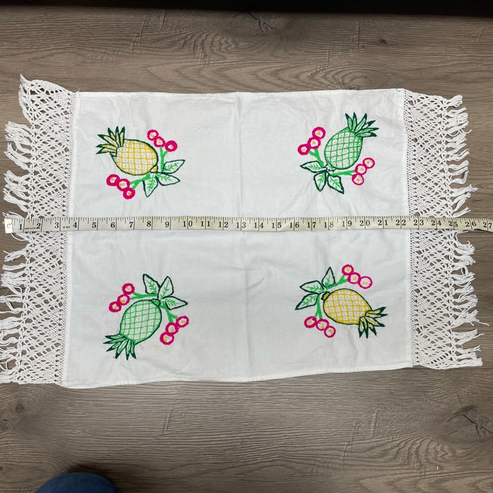 Pineapples Embroidered Cloth Napkin Tortilla Warmer Servilleta - Picture 4 of 8